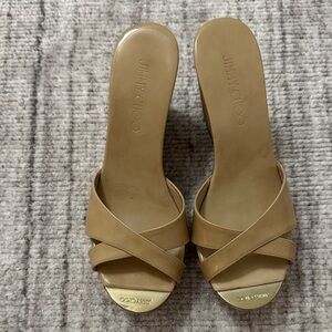 Jimmy Choo Tan Crisscross Heels
